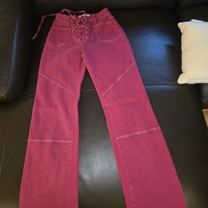 Fashion Nova Red Flare Jeans